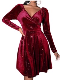 Velour Kjole: Asta Louise, rød